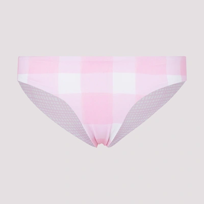 Shop Solid & Striped The Elle Reversible Bikini Bottom Swimwear In Pink &amp; Purple