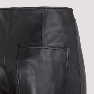 Shop Totême Wide Leather Trousers Pants In Black