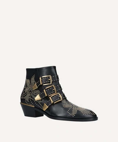 Chloé Susanna 45mm Studded Ankle Boots In Black