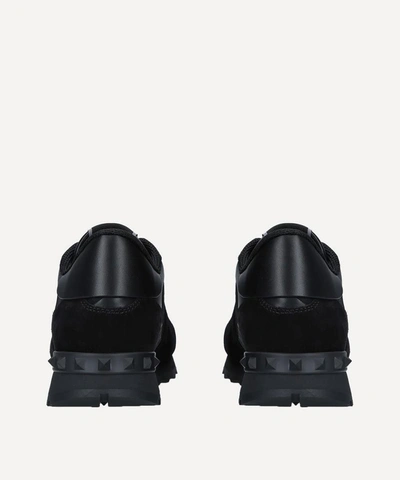 Valentino Garavani Camouflage Rockrunner Sneakers In Black