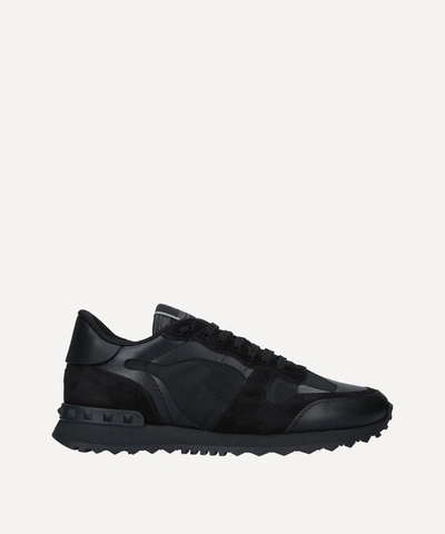 Valentino Garavani Camouflage Rockrunner Sneakers In Black