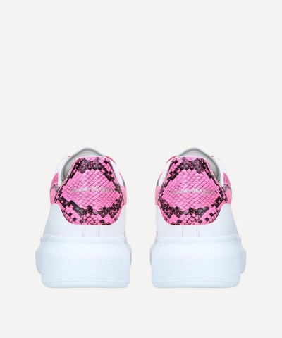 Shop Alexander Mcqueen Women's Runway Leather Python Sneakers In Pink
