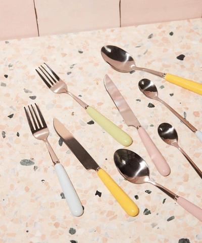 Shop Aeyre Home Pastel Cutlery Set Of 16 In Multicoloured