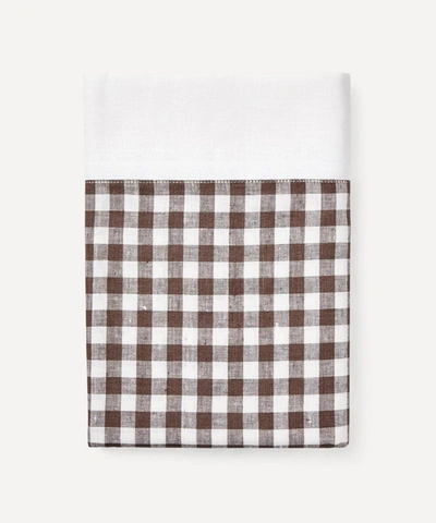 Shop Rebecca Udall Gingham Linen Tablecloth In Brown