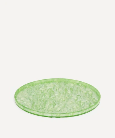 Shop Aeyre Home Oval Resin Tray In Green