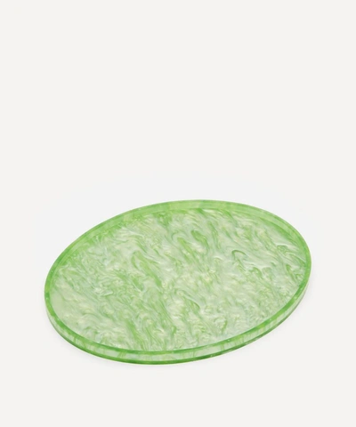 Shop Aeyre Home Oval Resin Tray In Green