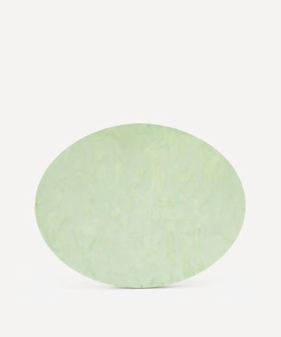 Shop Aeyre Home Oval Resin Tray In Green