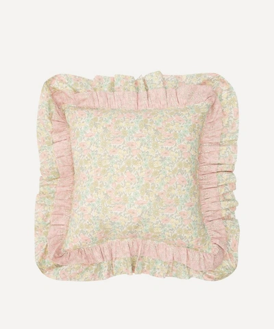 Coco & Wolf Poppy And Daisy, And Capel Double Ruffle Square Cushion In Multicoloured