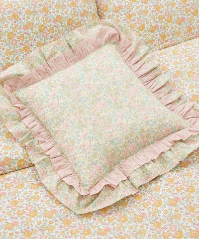 Coco & Wolf Poppy And Daisy, And Capel Double Ruffle Square Cushion In Multicoloured