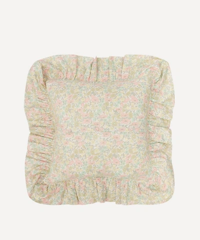 Coco & Wolf Poppy And Daisy, And Capel Double Ruffle Square Cushion In Multicoloured
