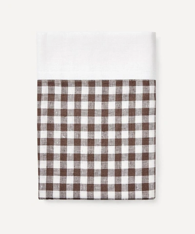 Shop Rebecca Udall Gingham Linen Tablecloth In Brown