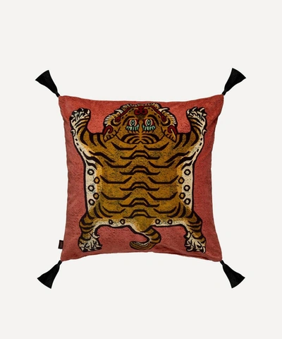 House Of Hackney Saber Large Velvet Cushion In Pink