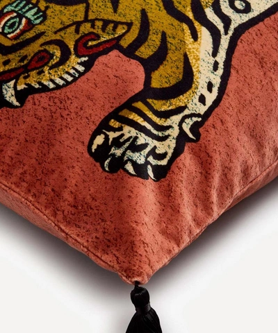 House Of Hackney Saber Large Velvet Cushion In Pink
