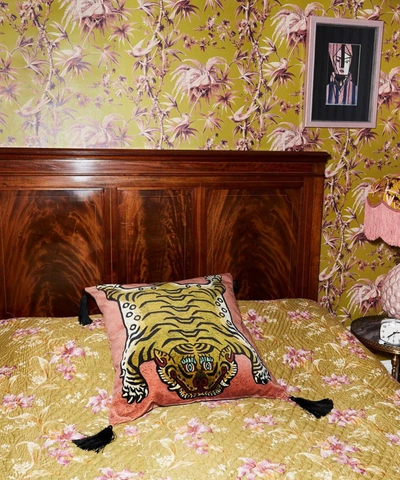 House Of Hackney Saber Large Velvet Cushion In Pink
