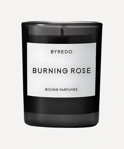 Shop Byredo Burning Rose Mini Candle 70g In White