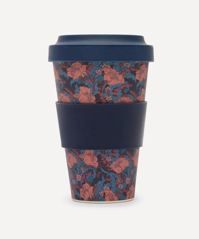 Shop Liberty London June Print Bamboo Takeaway Coffee Cup In Navy