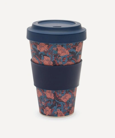 Shop Liberty London June Print Bamboo Takeaway Coffee Cup In Navy