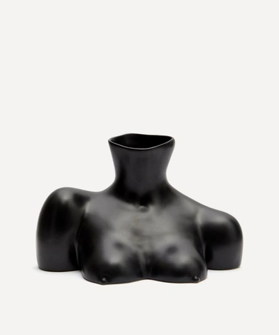 Shop Anissa Kermiche Matte Breast Friends Vase In Black