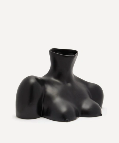 Shop Anissa Kermiche Matte Breast Friends Vase In Black