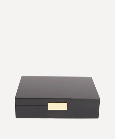 Shop Addison Ross Black Lacquer Box In Gold