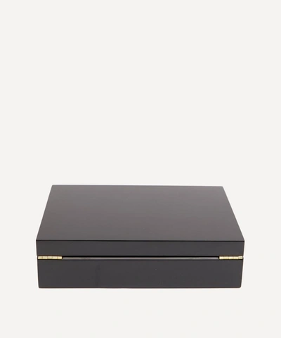 Shop Addison Ross Black Lacquer Box In Gold