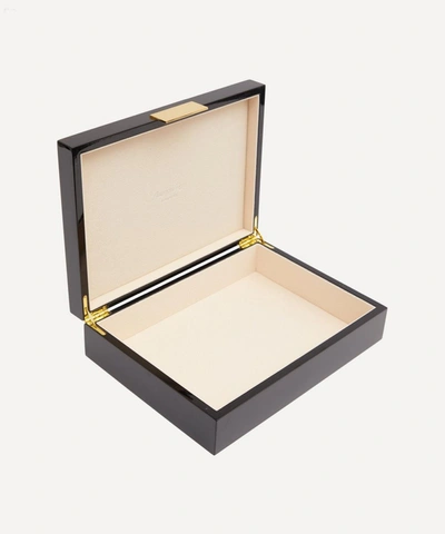 Shop Addison Ross Black Lacquer Box In Gold