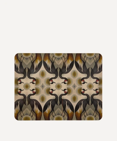 Avenida Home Crested Crane Table Mat In Yellow