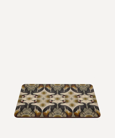 Avenida Home Crested Crane Table Mat In Yellow