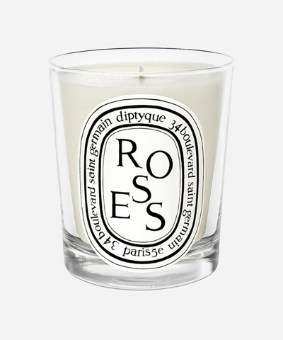 Shop Diptyque Roses Mini Scented Candle 70g In White