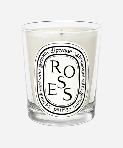 Diptyque Roses Mini Scented Candle 70g In White