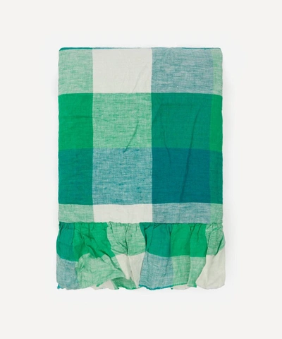 SOCIETY OF WANDERERS SOCIETY OF WANDERERS APPLE CHECK RUFFLE KING SINGLE FLAT SHEET 000727082