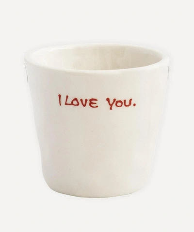 Shop Anna + Nina I Love You Ceramic Espresso Cup In White