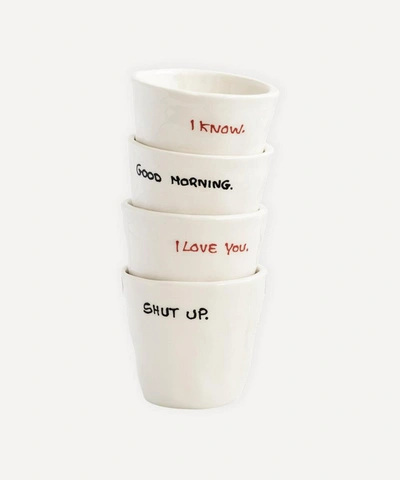 Shop Anna + Nina I Love You Ceramic Espresso Cup In White