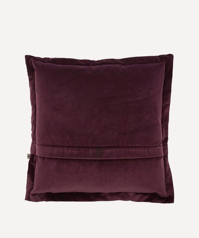 Timorous Beasties Napoleon Bee Velvet Cushion In Purple