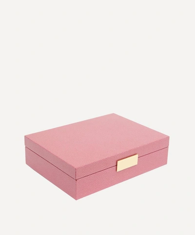 Shop Addison Ross Pink Shagreen Box In Gold