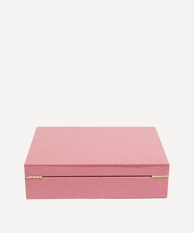 Shop Addison Ross Pink Shagreen Box In Gold