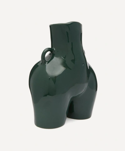 Shop Anissa Kermiche Love Handles Vase In Bottle Green