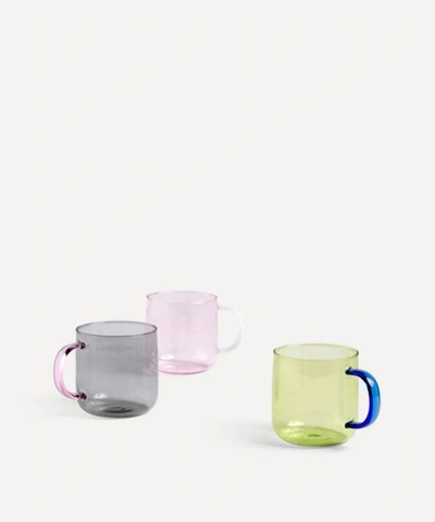 Shop Hay Borosilicate Glass Mugs Set Of Two In Multicoloured
