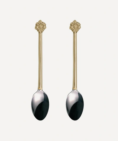 Shop Doing Goods Sunny Sunflower Teaspoon Set Of Two In Gold
