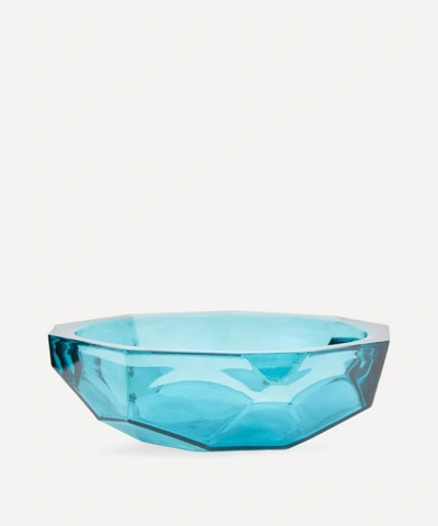 Shop San Miguel Recycled Glass Small Origami Bowl In Light Blue
