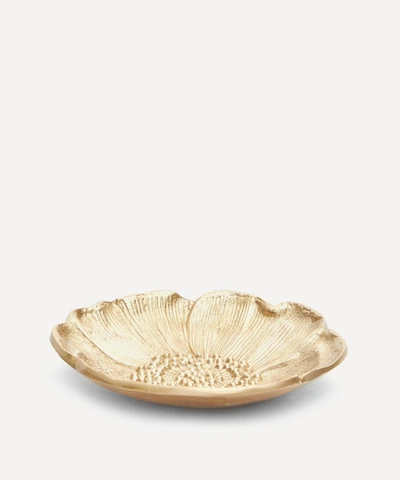 Shop Doing Goods Mia Poppy Plate In Gold-tone