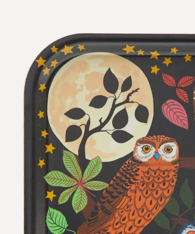 Avenida Home Night Owls Small Birch Wood Tray In Multicoloured