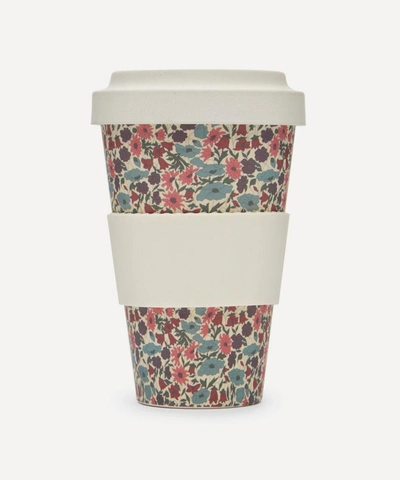 Shop Liberty London Poppy And Daisy Print Bamboo Takeaway Coffee Cup In Purple