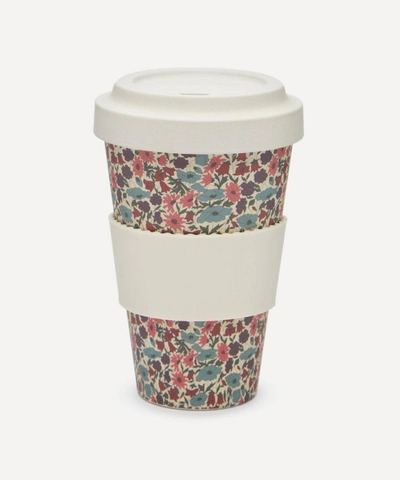 Shop Liberty London Poppy And Daisy Print Bamboo Takeaway Coffee Cup In Purple