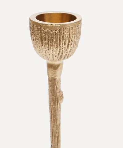 Doing Goods Misty Tree Candlestick Holder In Gold Matte