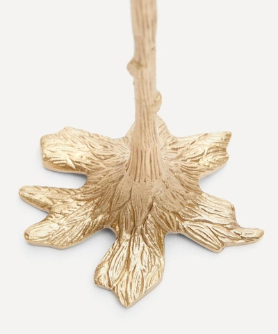 Doing Goods Misty Tree Candlestick Holder In Gold Matte