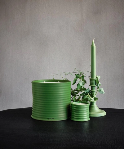 Shop Loewe Small Luscious Pea Candle 170g In Green
