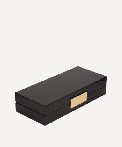 Shop Addison Ross Black Lacquer Box In Black And Gold