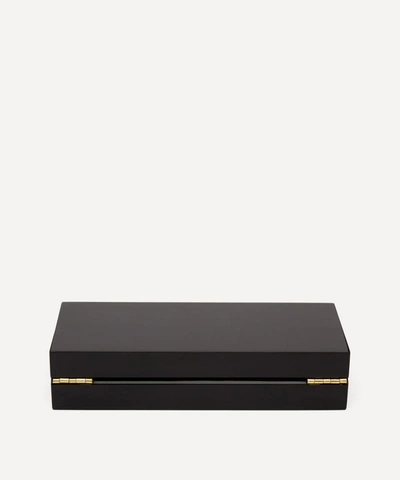 Shop Addison Ross Black Lacquer Box In Black And Gold