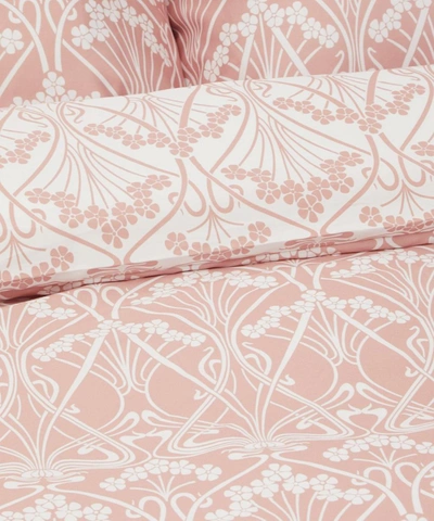 Shop Liberty Ianthe Cotton Sateen Super-king Duvet Cover Set In Pink